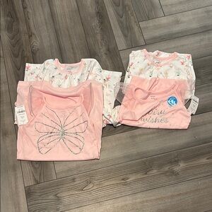 Pink and White Nightgown Pajamas with Playful Patterns